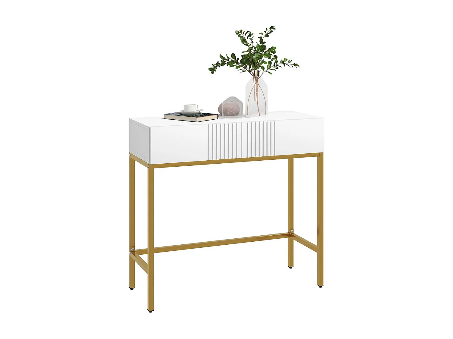 Recibidor Zider Homcom 2 cajones blanco 75x80x31,5 cm