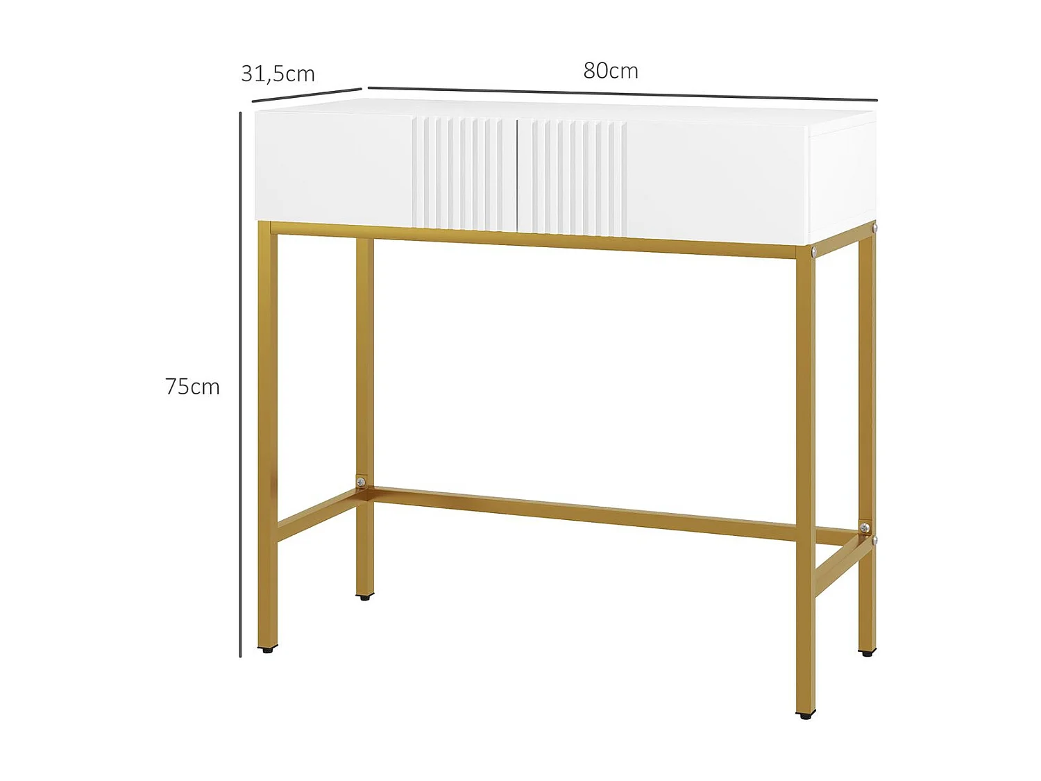 Recibidor Zider Homcom 2 cajones blanco 75x80x31,5 cm