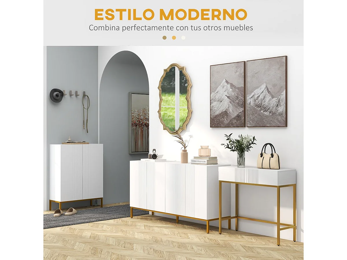 Recibidor Zider Homcom 2 cajones blanco 75x80x31,5 cm