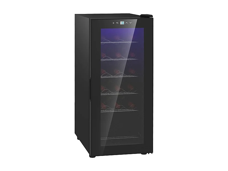 Cave de Vinho Elegante para 18 Garrafas com Luz LED e Controle Digital de Temperatura