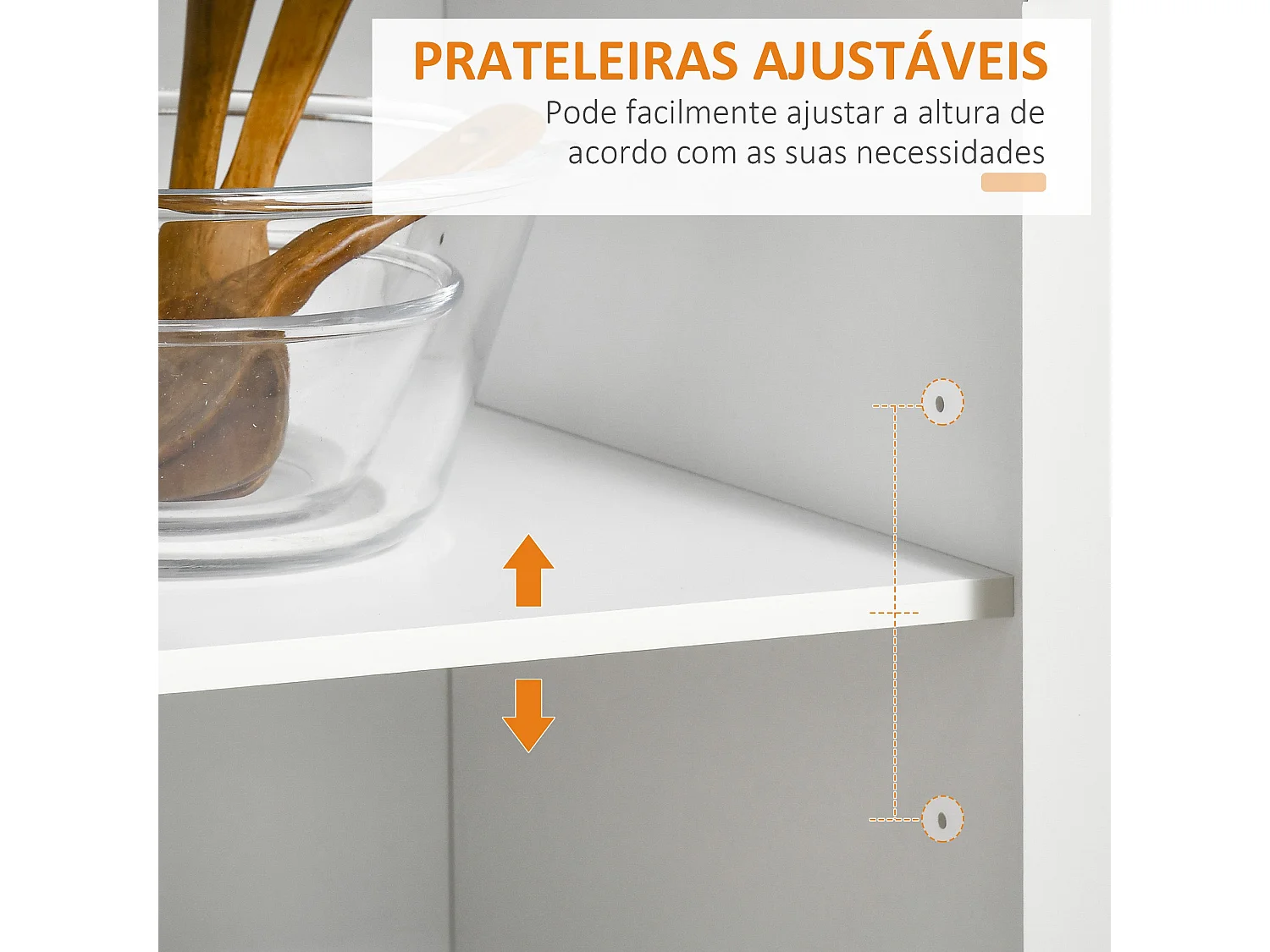 Mueble auxiliar Hibisco Homcom 2 cajones + armario + barra con ruedas blanco 91x104x46 cm