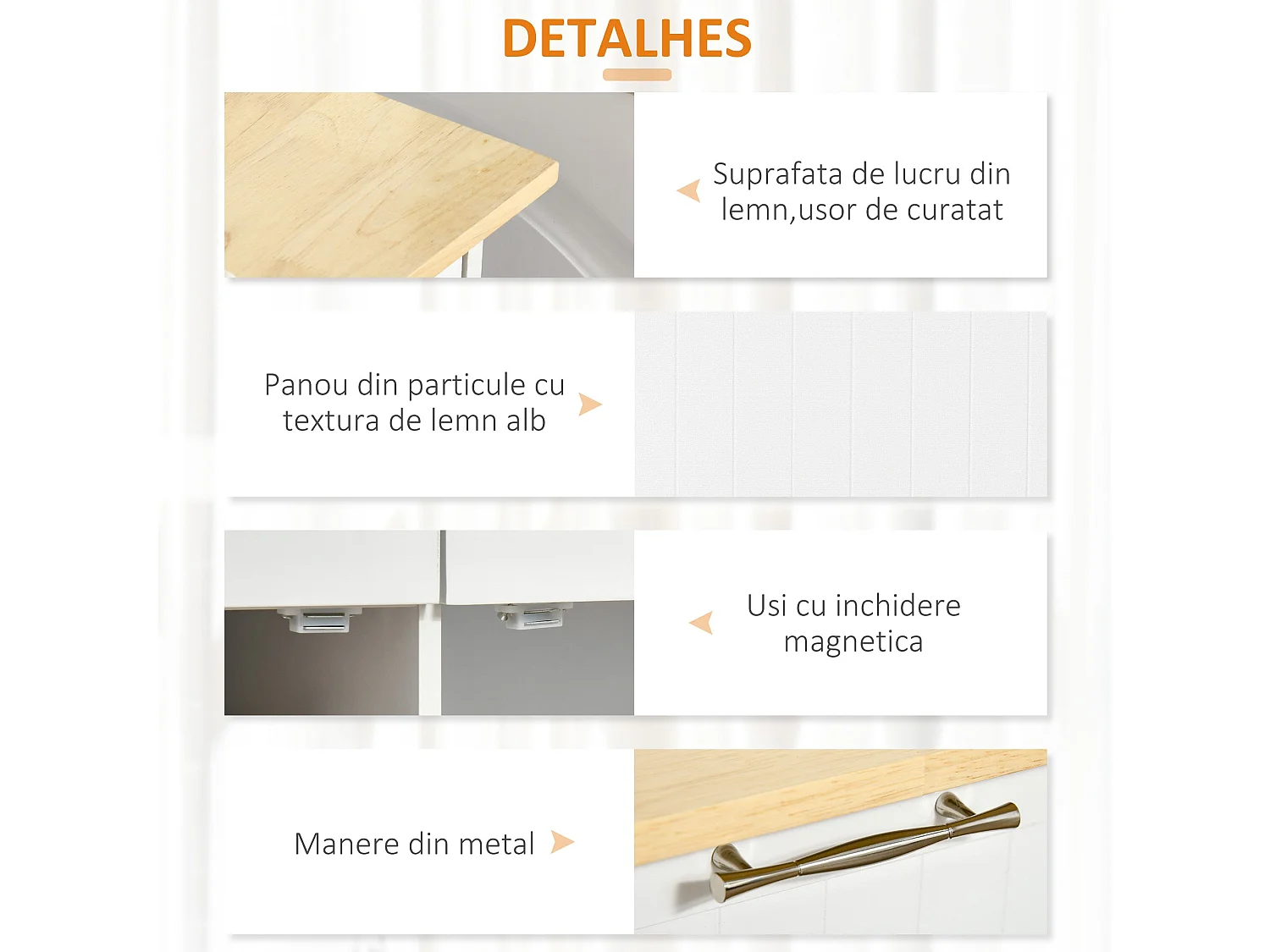 Mueble auxiliar Hibisco Homcom 2 cajones + armario + barra con ruedas blanco 91x104x46 cm