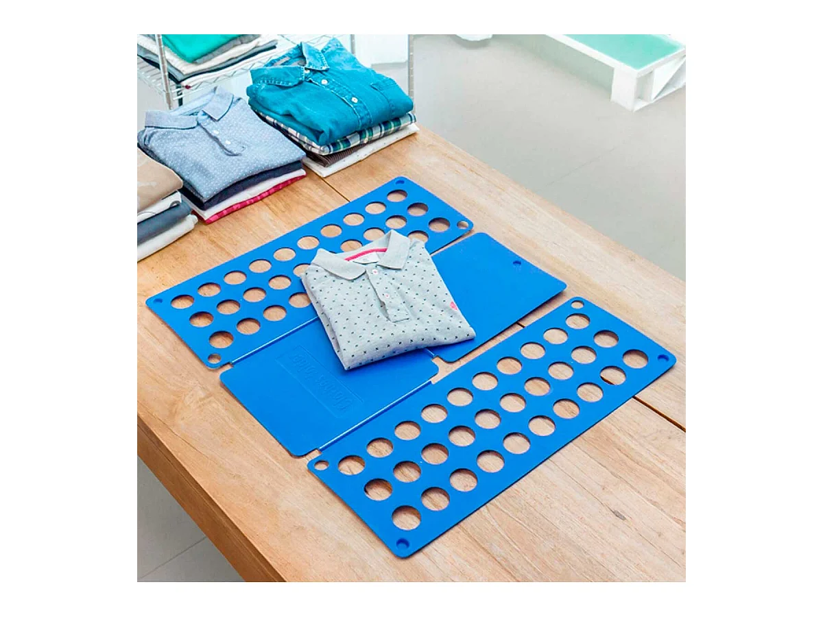 Doblador de ropa InnovaGoods plegable azul 1x59,1x23,5 cm