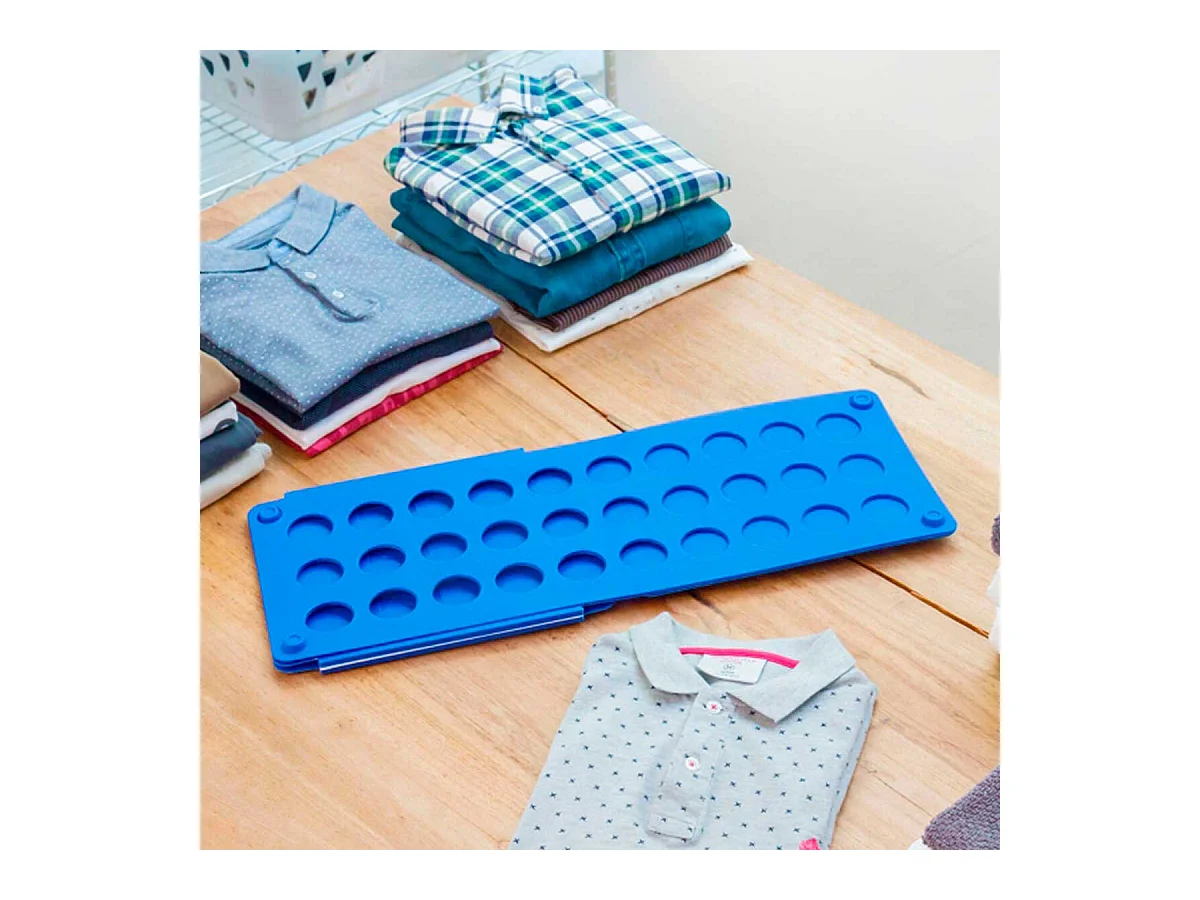 Doblador de ropa InnovaGoods plegable azul 1x59,1x23,5 cm