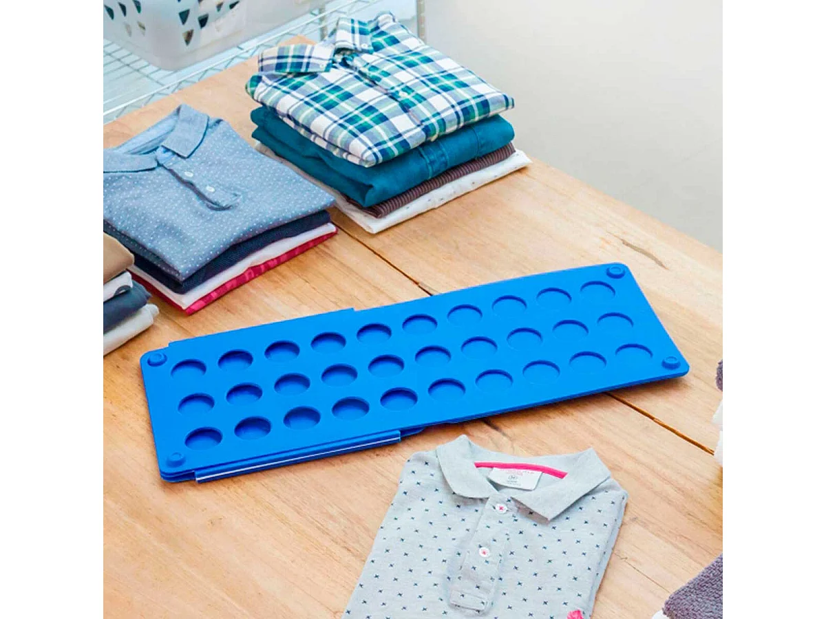 Doblador de ropa InnovaGoods plegable azul 1x59,1x23,5 cm