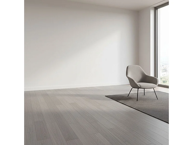 Pack de 24 lamas PVC autoadhesivas 3,34 m² gris 91,4x15,2 cm