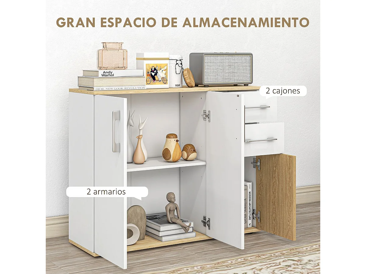 Aparador de salón blanco 90x30x75.5 cm HOMCOM