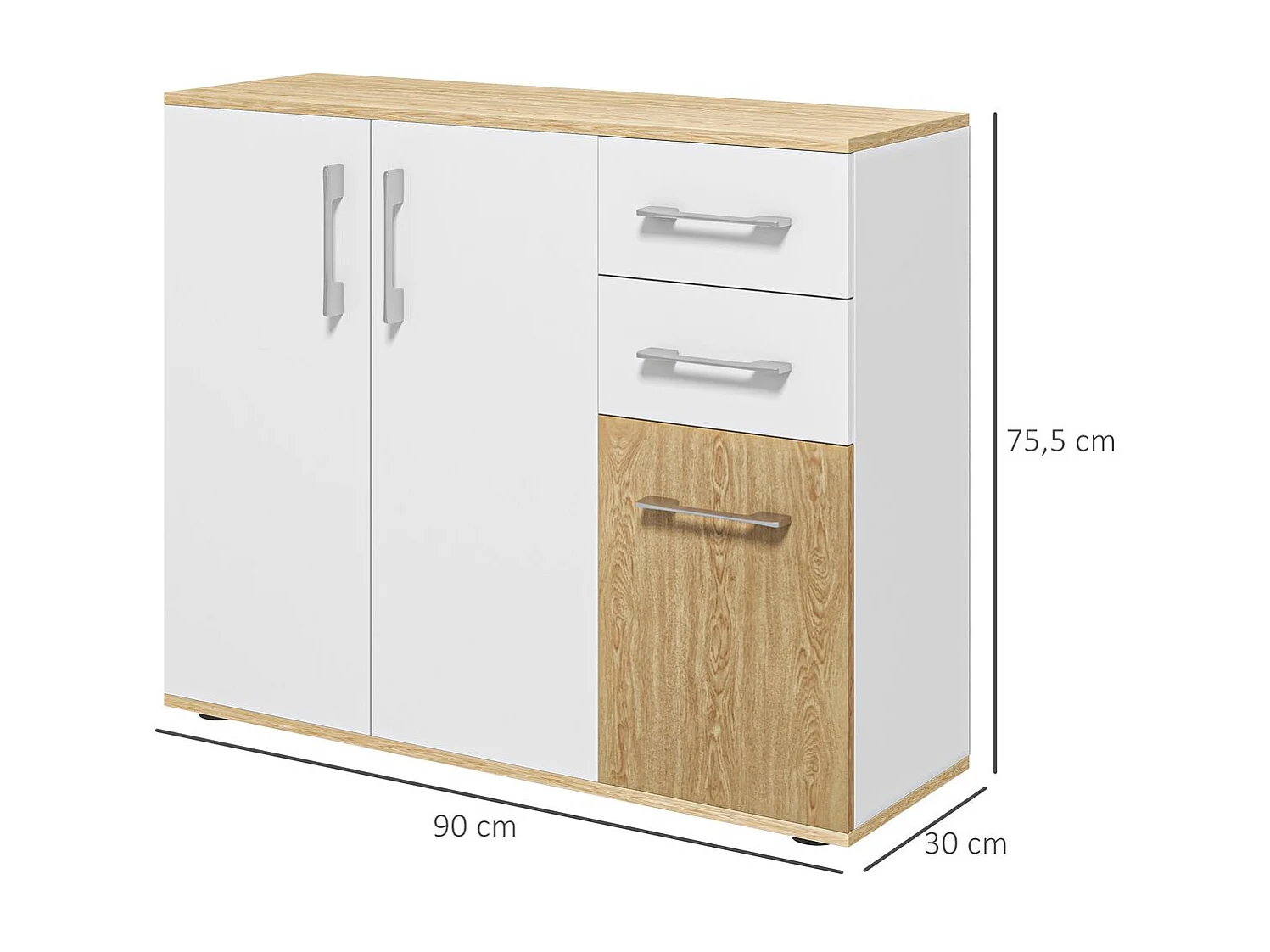 Aparador de salón blanco 90x30x75.5 cm HOMCOM