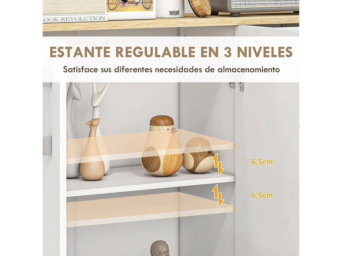 Aparador de salón blanco 90x30x75.5 cm HOMCOM