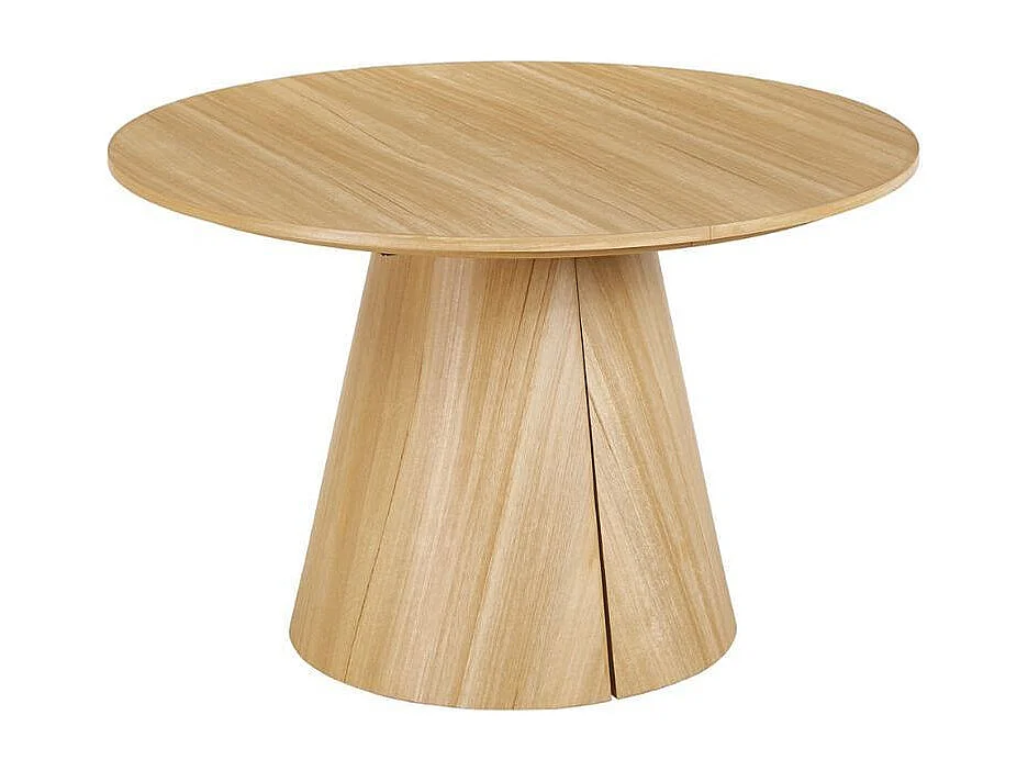 Mesa de comedor Oak redonda diseño extensible natural 75x120-160-200x120 cm Adec