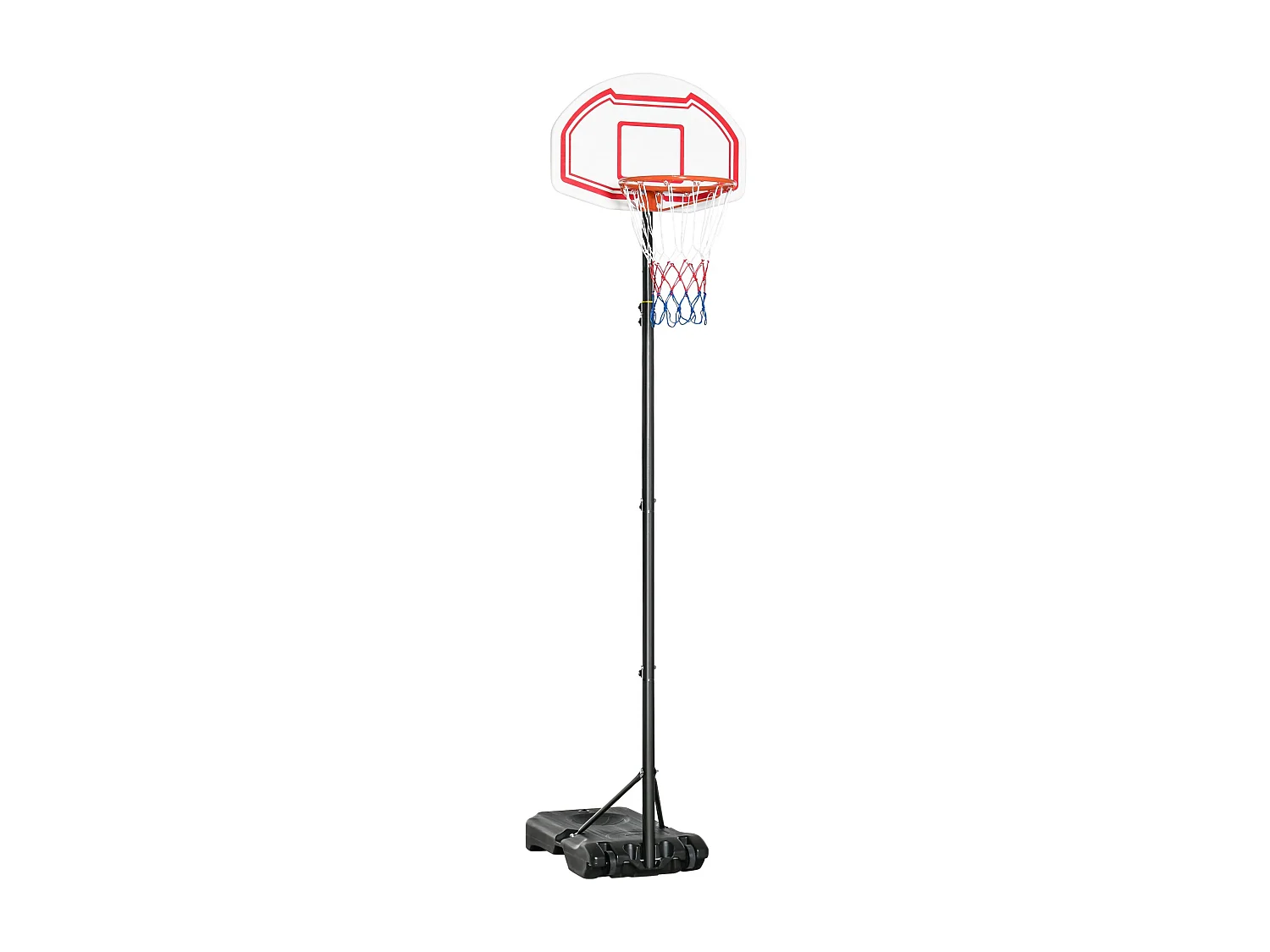 Canasta de baloncesto Red Homcom altura regulable + base rellenable 258-314x70x45 cm negro/rojo