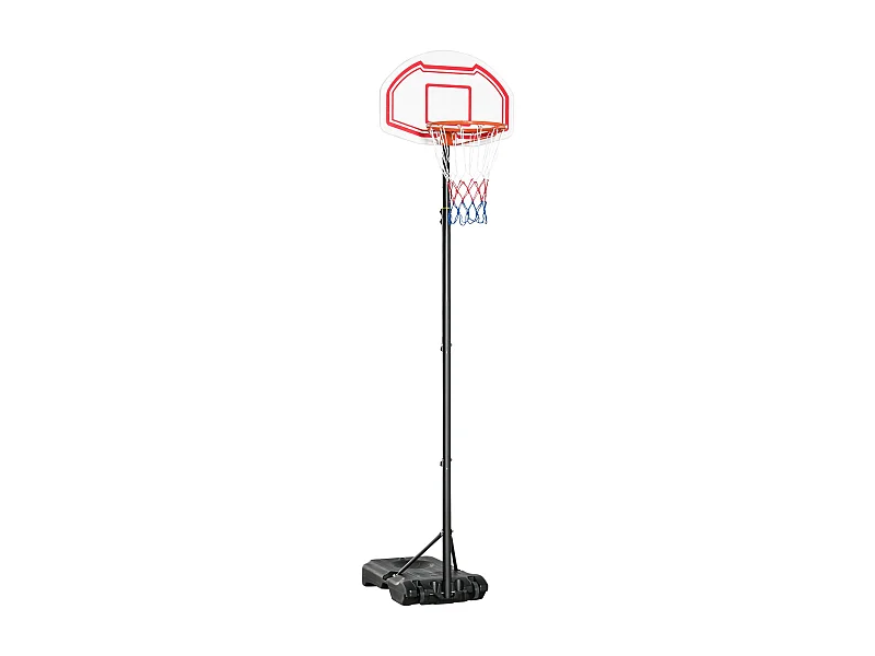 Canasta de baloncesto Red Homcom altura regulable + base rellenable 258-314x70x45 cm negro/rojo