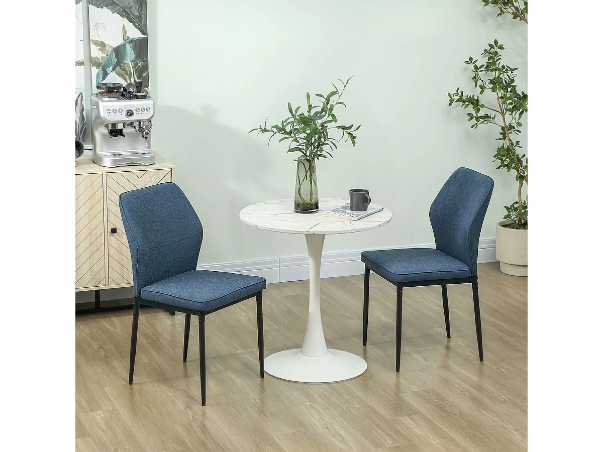 Pack de 2 sillas de comedor Andrea Homcom acolchado azul