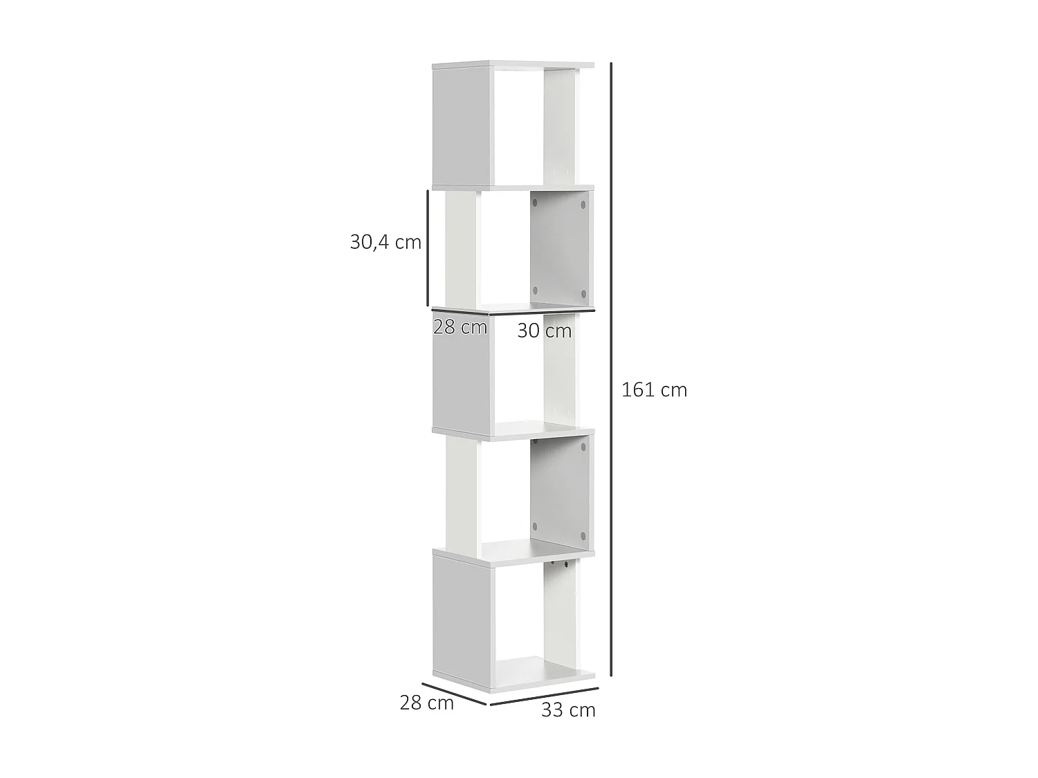 Estante Moderna Luleå com 6 Prateleiras em Madeira – 33x28x161 cm