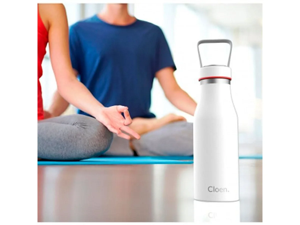 Botella térmica Cloen triple capa de aislamiento 500 ml blanco
