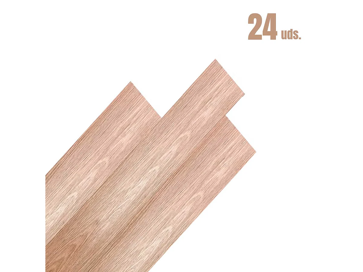 Pack de 24 lamas PVC autoadhesivas 3,34 m² natural 91,4x15,2 cm