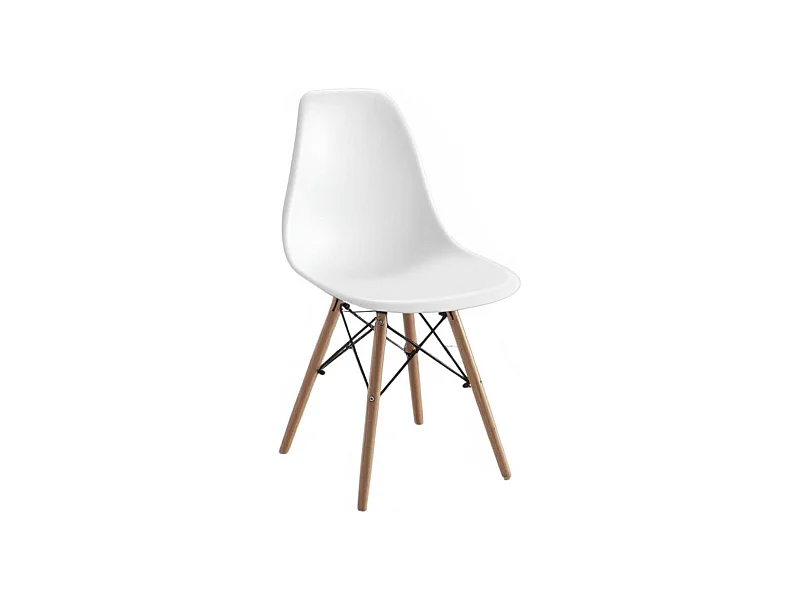 Silla Dinamarca asiento curvado blanco 83x45x53 cm