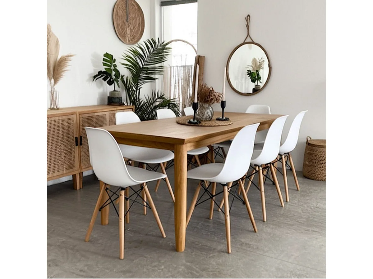 Silla Dinamarca asiento curvado blanco 83x45x53 cm