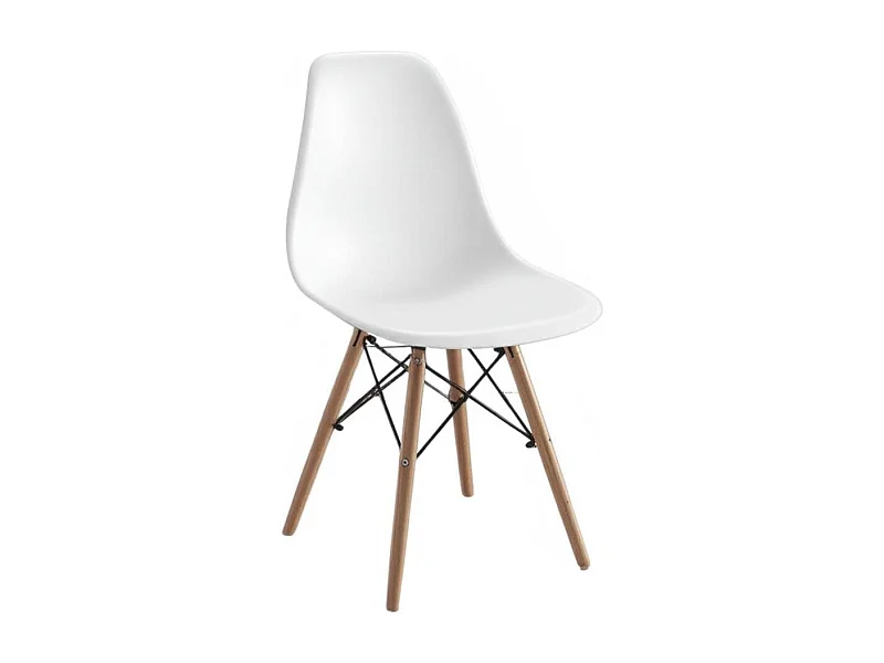 Silla Dinamarca asiento curvado blanco 83x45x53 cm