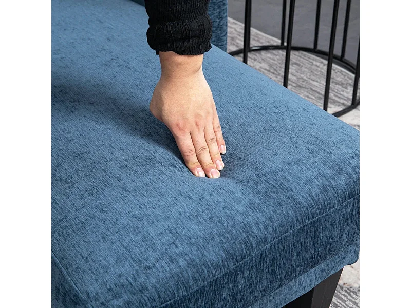 Sofá chaiselongue Zahara Homcom 3 plazas reversible azul 84x186x130 cm