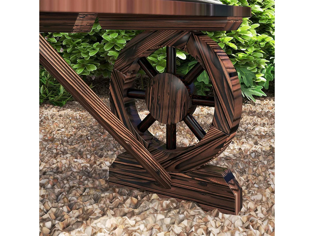 Banco de jardín Nani Outsunny madera de abeto 39x120x29 cm