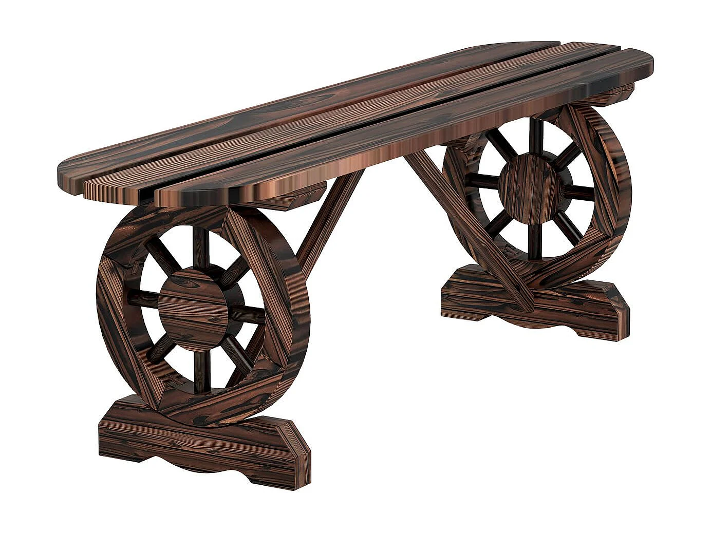 Banco de jardín Nani Outsunny madera de abeto 39x120x29 cm