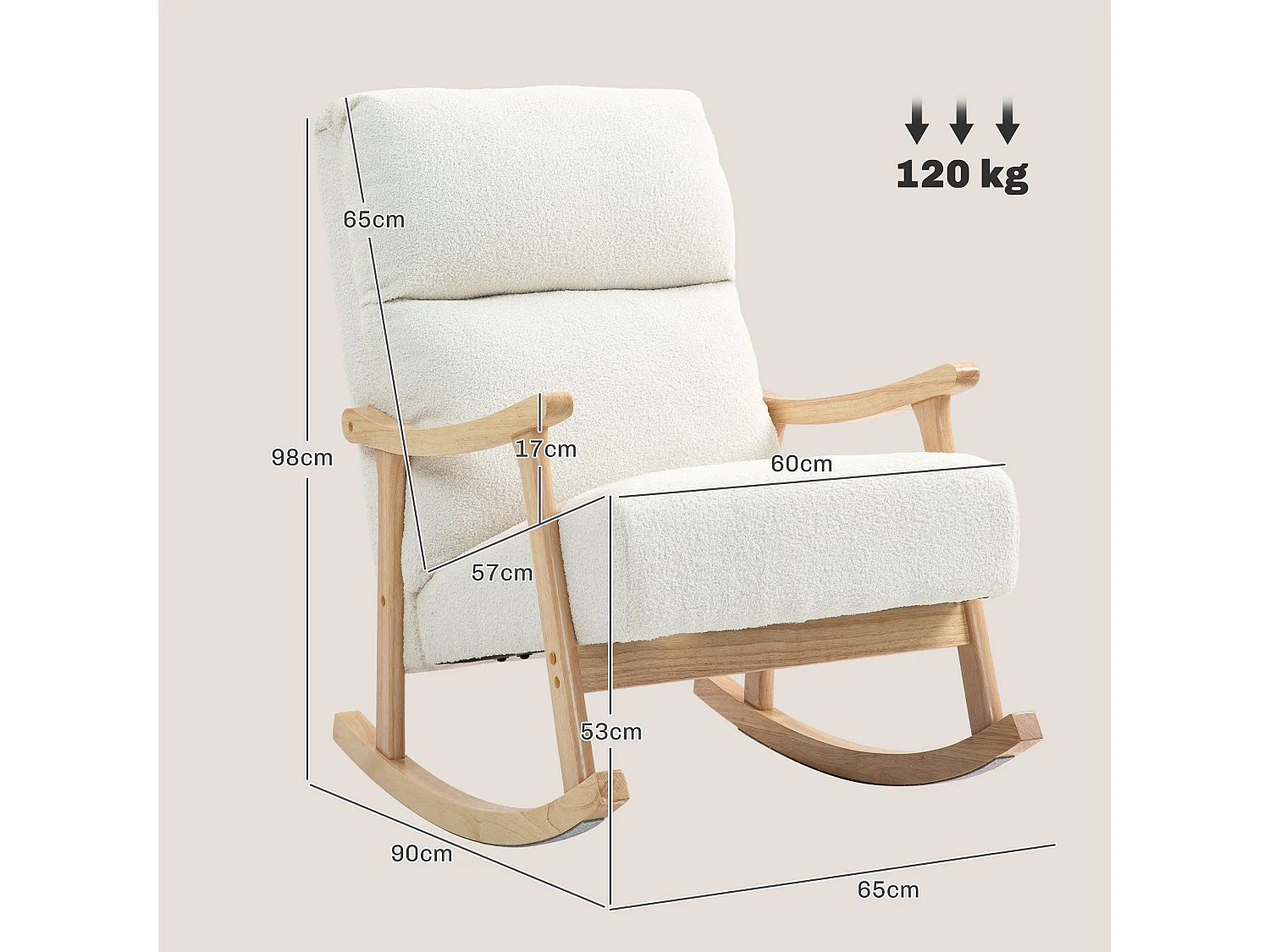 Poltrona Baloiço Moderna com Apoio para Braços e Encosto Alto em Madeira de Faia - Conforto e Estilo para Sua Casa