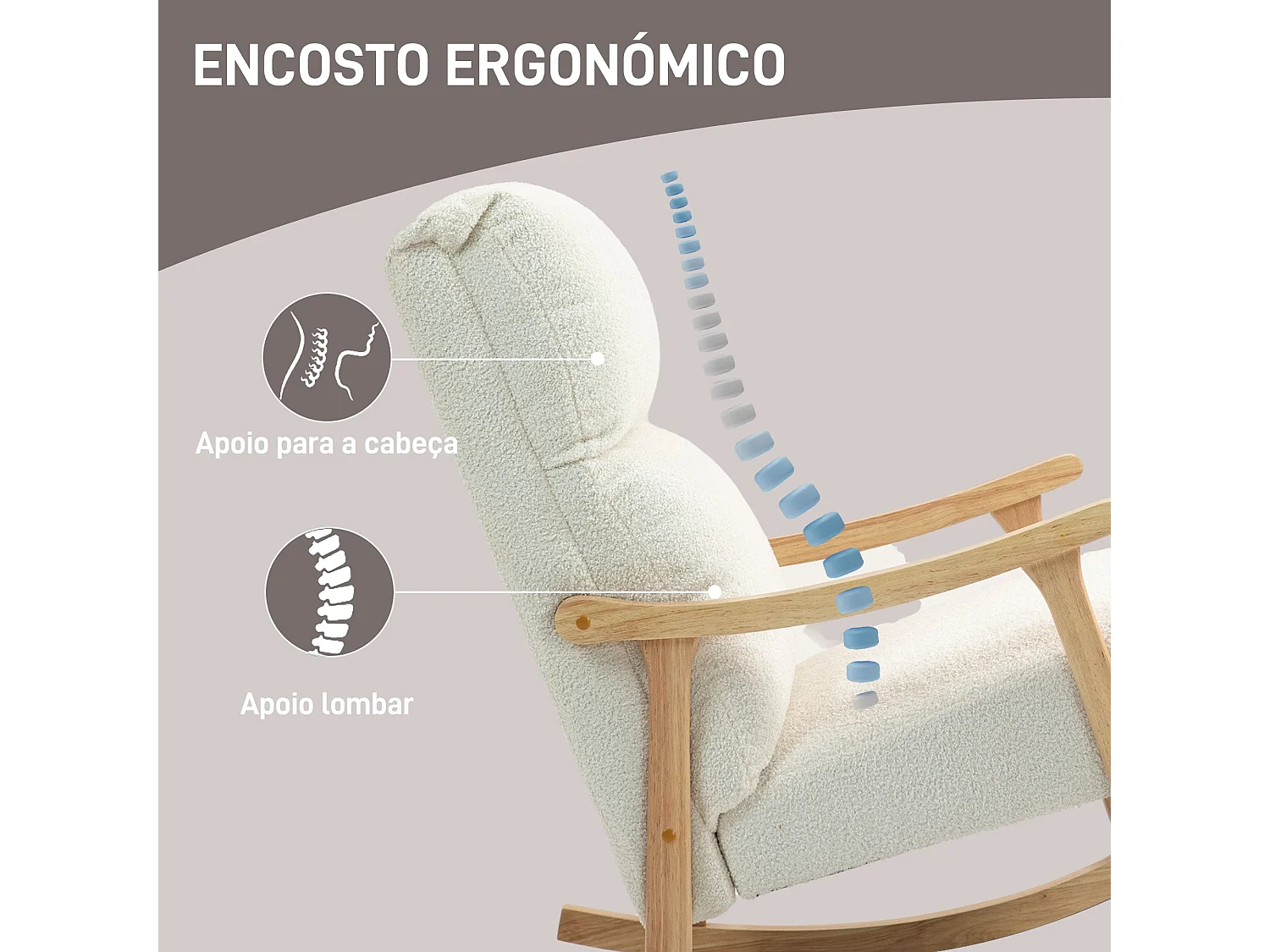 Poltrona Baloiço Moderna com Apoio para Braços e Encosto Alto em Madeira de Faia - Conforto e Estilo para Sua Casa