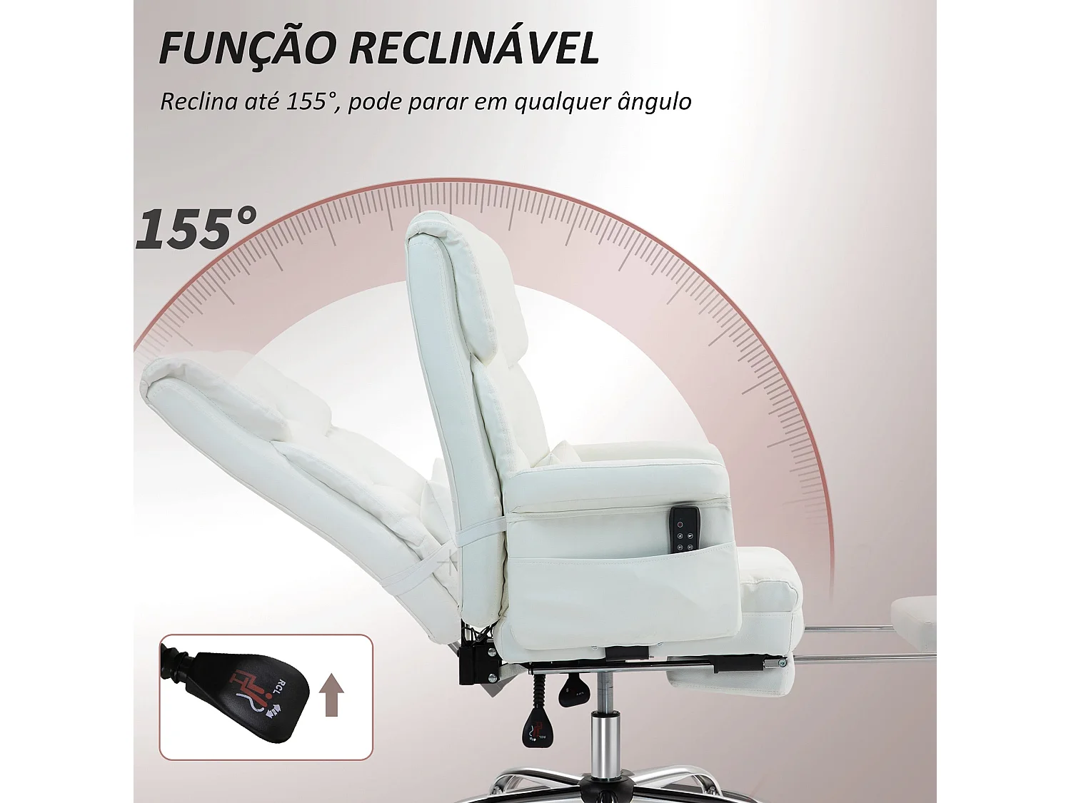 Cadeira de Massagem RelaxPro Branca - Ergonomia e Conforto para Escritório
