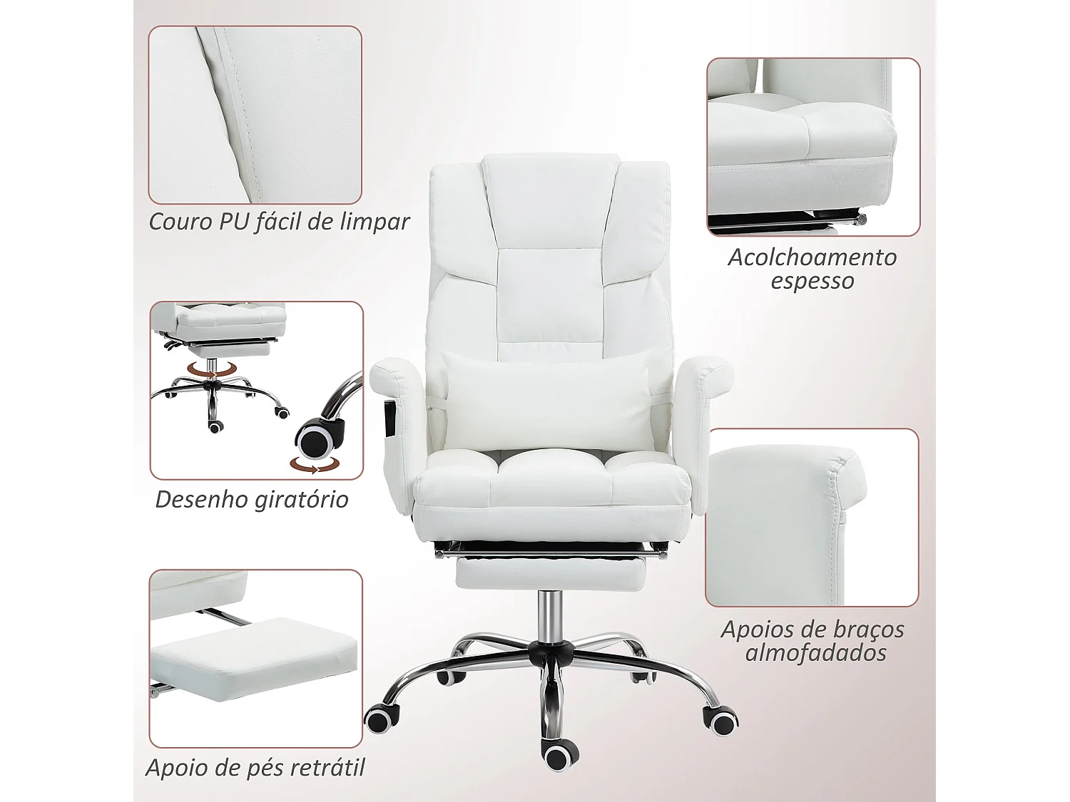 Cadeira de Massagem RelaxPro Branca - Ergonomia e Conforto para Escritório