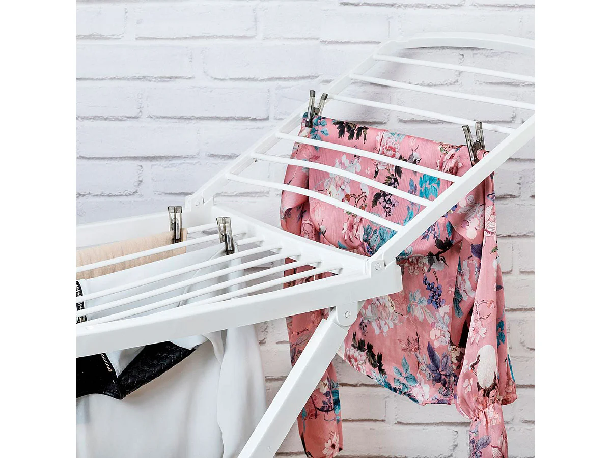 Tendedero Nanni Quid 2 alas resina 20m con ruedas blanco