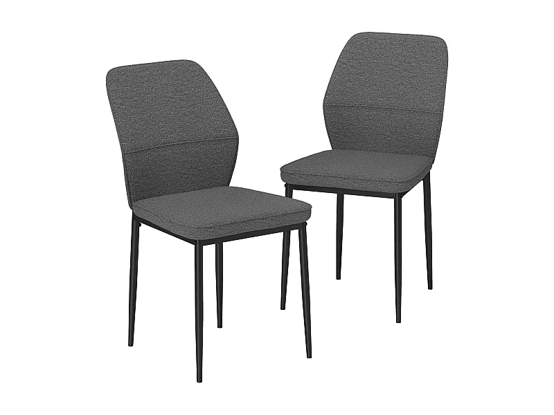 Pack de 2 sillas de comedor Andrea Homcom acolchado gris