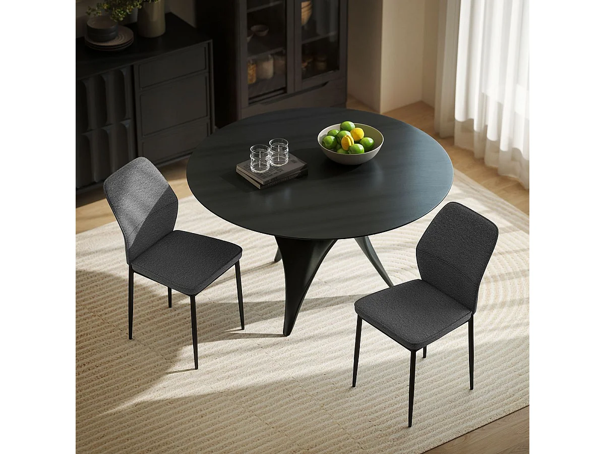 Pack de 2 sillas de comedor Andrea Homcom acolchado gris