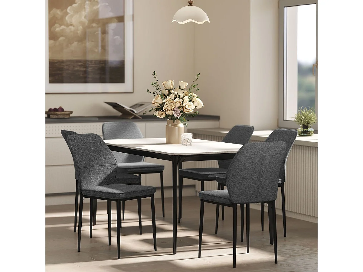 Pack de 2 sillas de comedor Andrea Homcom acolchado gris