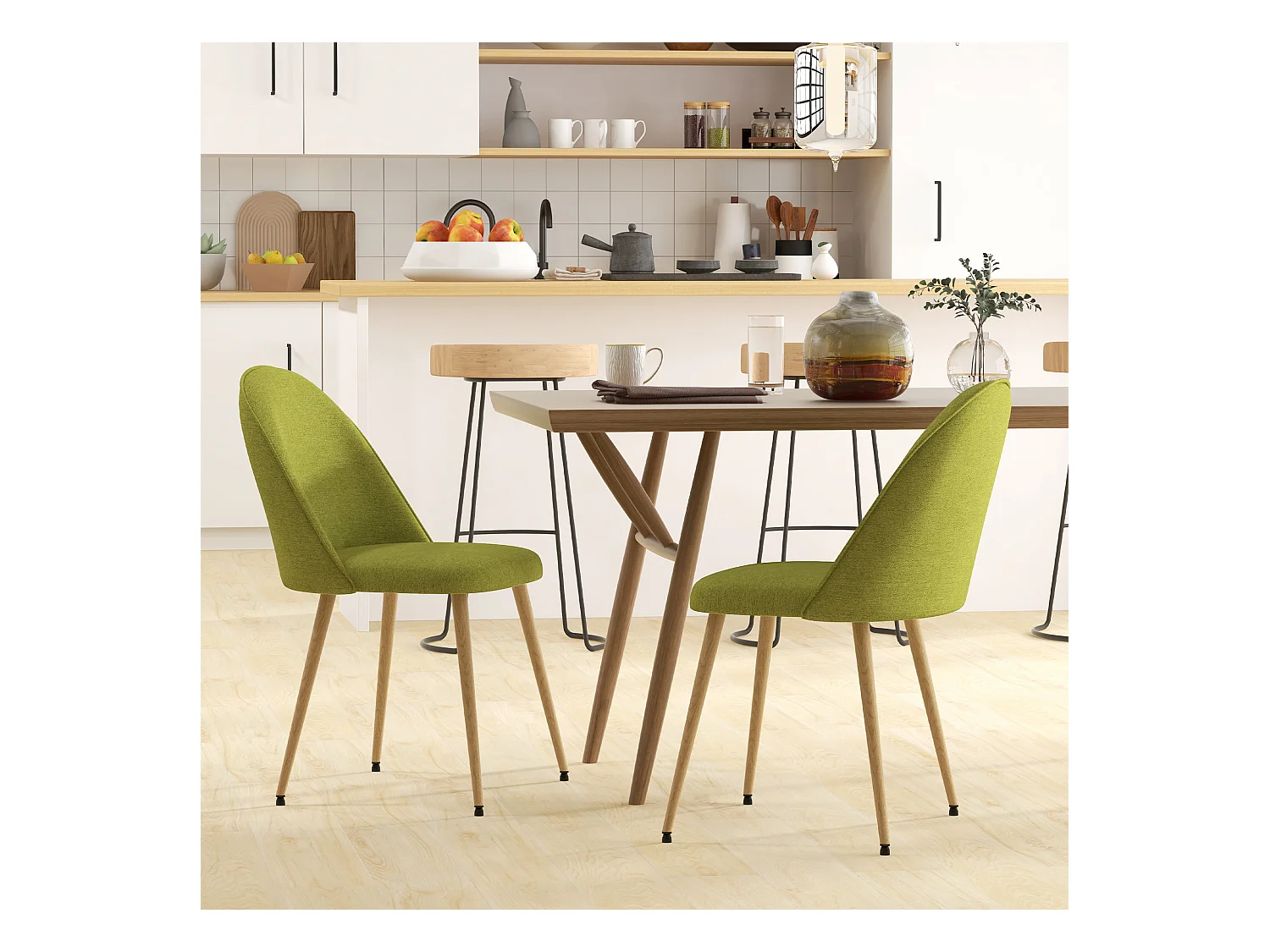 Sillas de comedor verde 50x52x83 cm HOMCOM