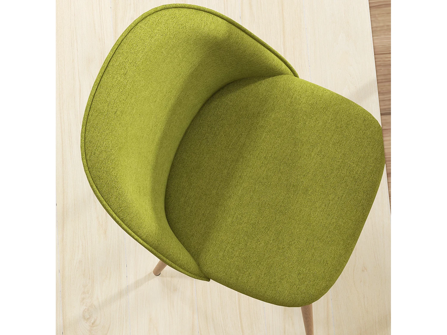 Conjunto Elegante de 2 Cadeiras Estofadas em Tecido de Linho Verde para Sala de Jantar e Escritório