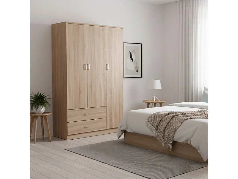 Armario Boreal 3 puertas + 2 cajones cambria 180x90x42 cm