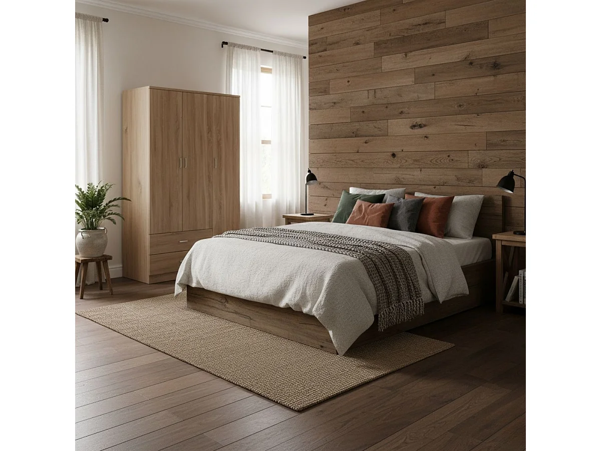 Armario Boreal 3 puertas + 2 cajones cambria 180x90x42 cm