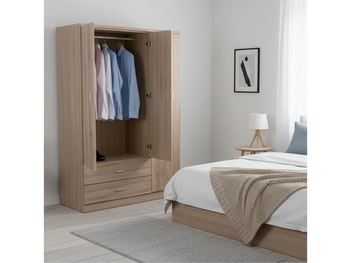 Armario Boreal 3 puertas + 2 cajones cambria 180x90x42 cm