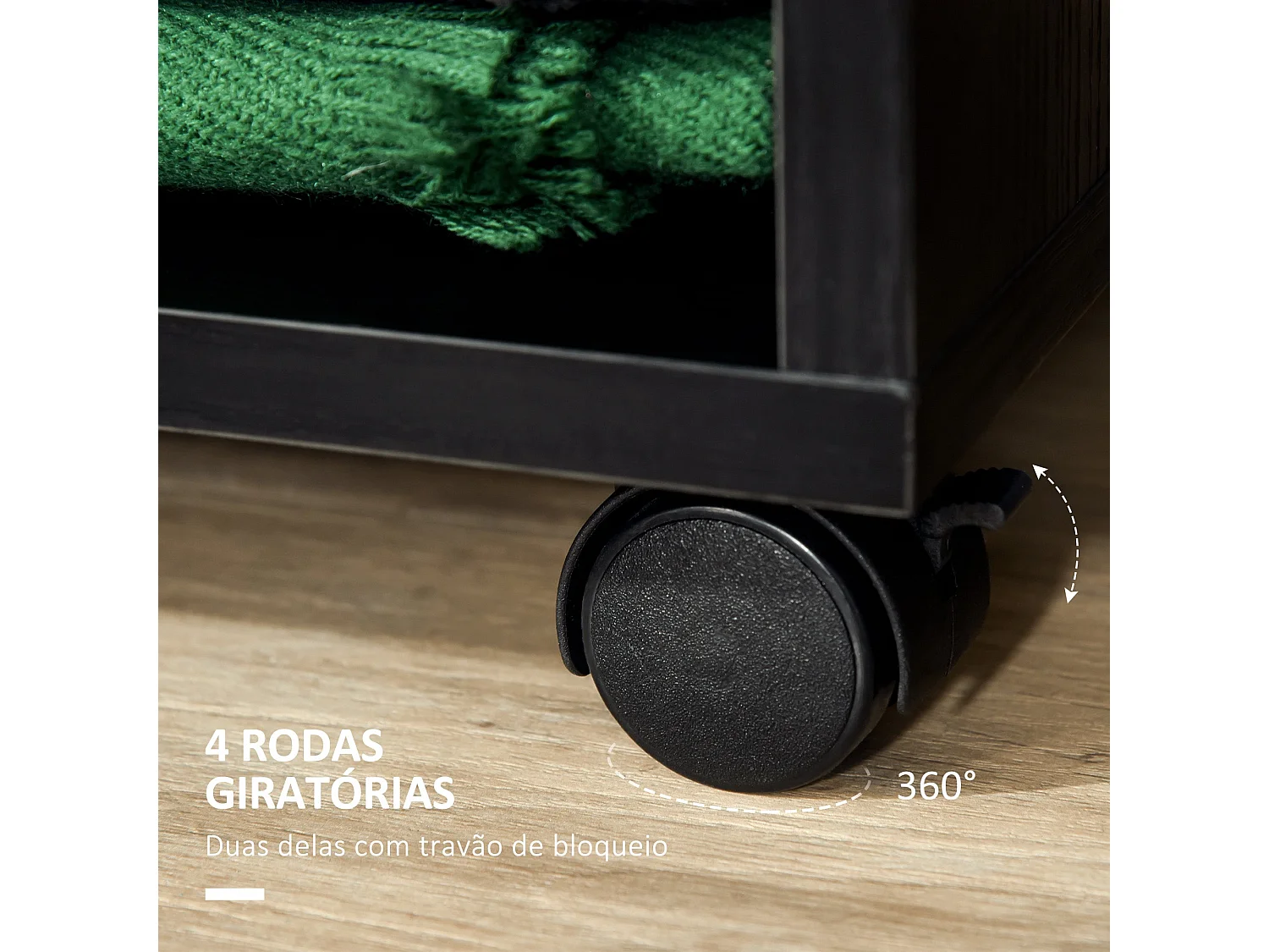 Armario abierto Kirk Homcom 1 barra + 2 estantes + ruedas negro 128x60x40 cm