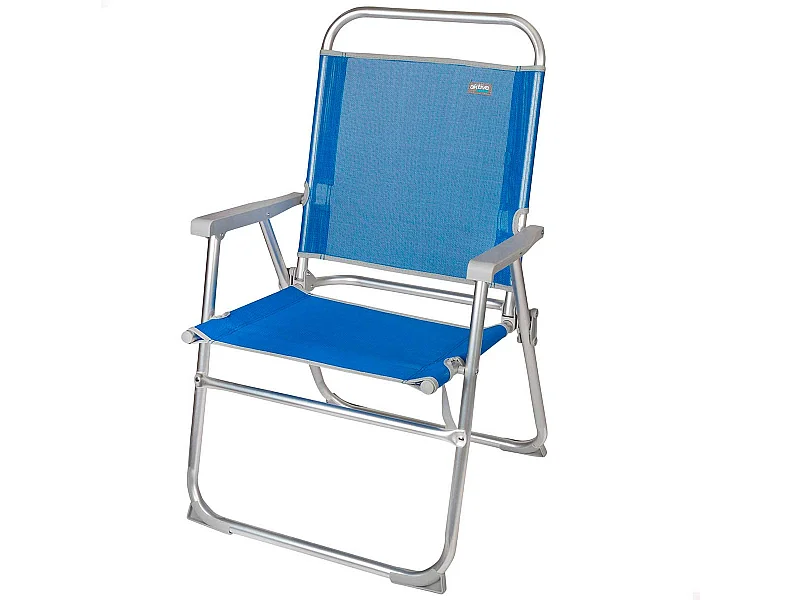 Silla plegable fija Aktive con asa azul 88x56x50 cm