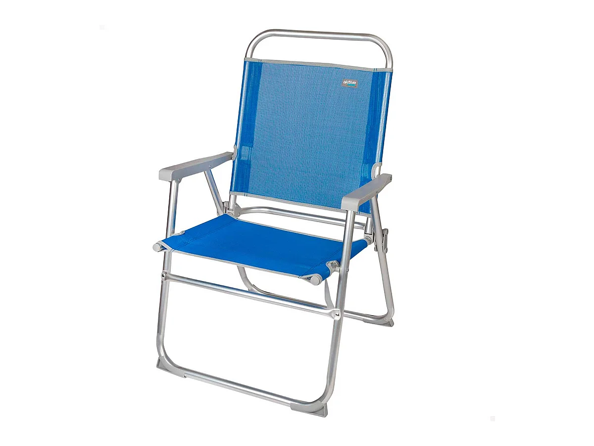 Silla plegable fija Aktive con asa azul 88x56x50 cm