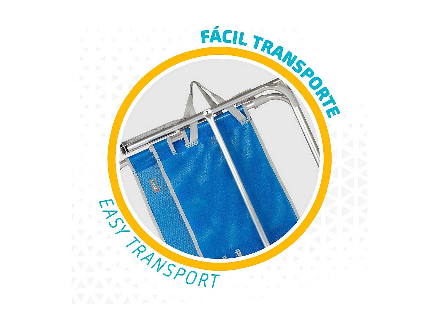 Silla plegable fija Aktive con asa azul 88x56x50 cm