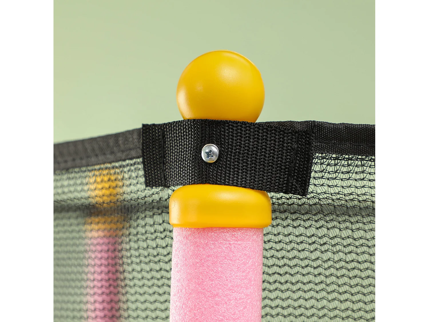 Cama elástica Jump Homcom entrada con cremallera y red de seguridad rosa Ø140x190 cm