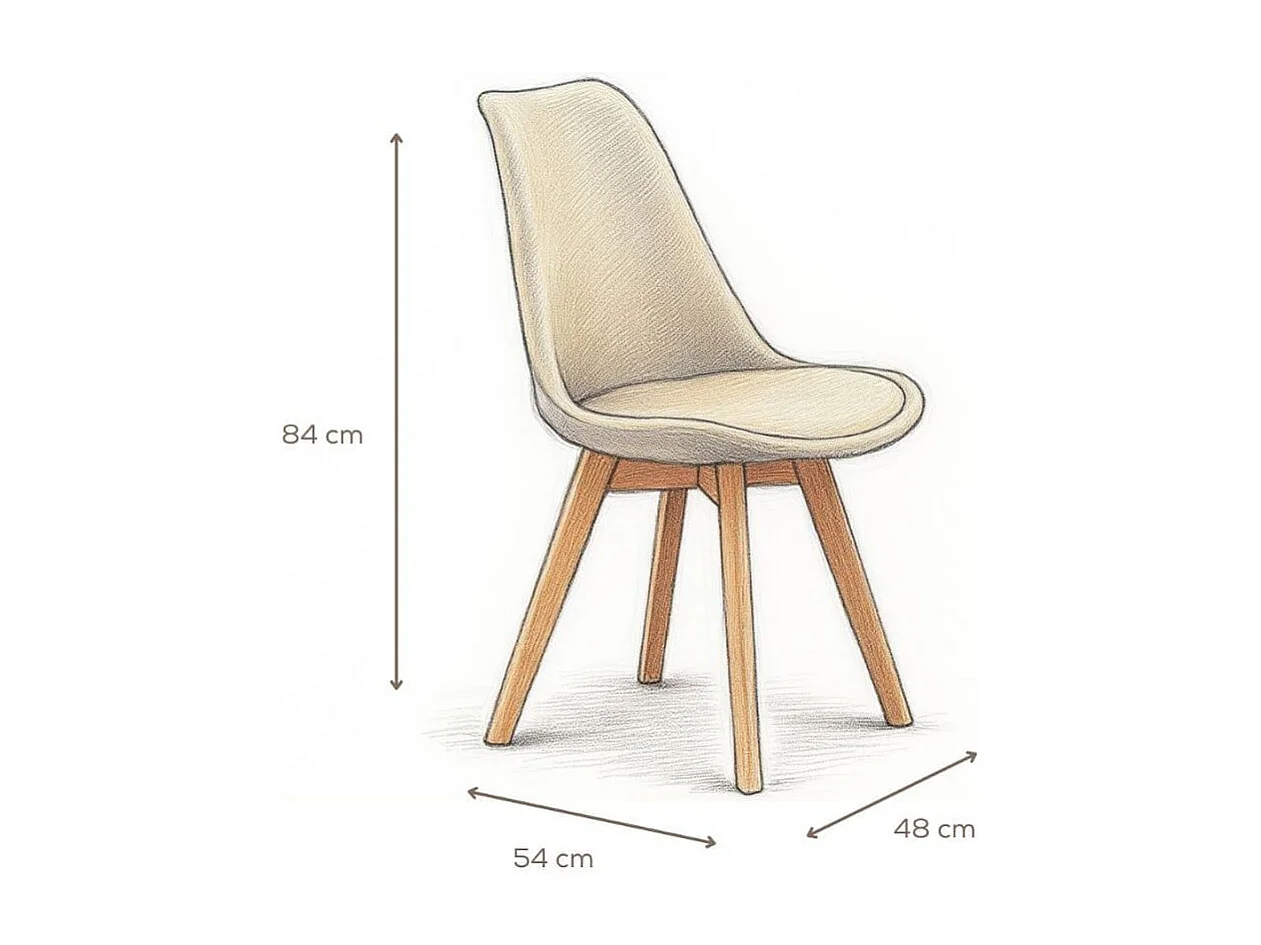 Pack de 4 sillas Bistro asiento acolchado beige Adec