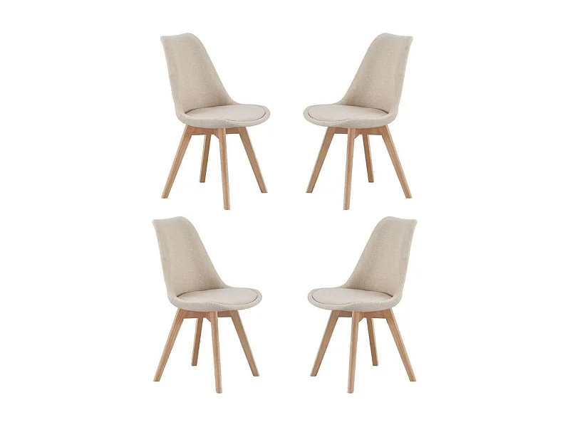 Pack de 4 sillas Bistro asiento acolchado beige Adec