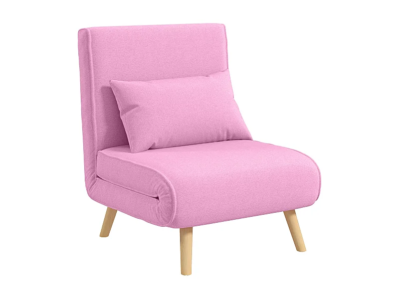 Sofá cama Brave Homcom respaldo ajustable 5 posiciones rosa 85x72x75 cm