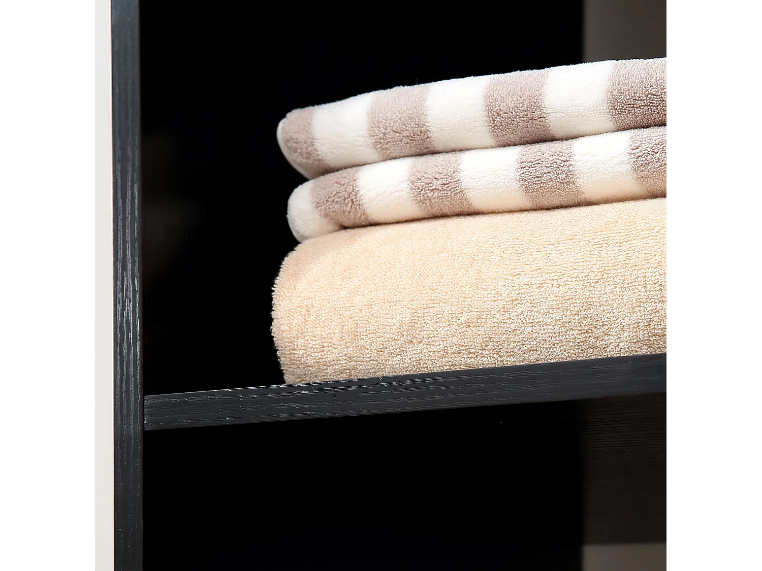 Armario abierto Zayn Homcom 1 barra + 3 estantes + ruedas negro 128x80x40 cm