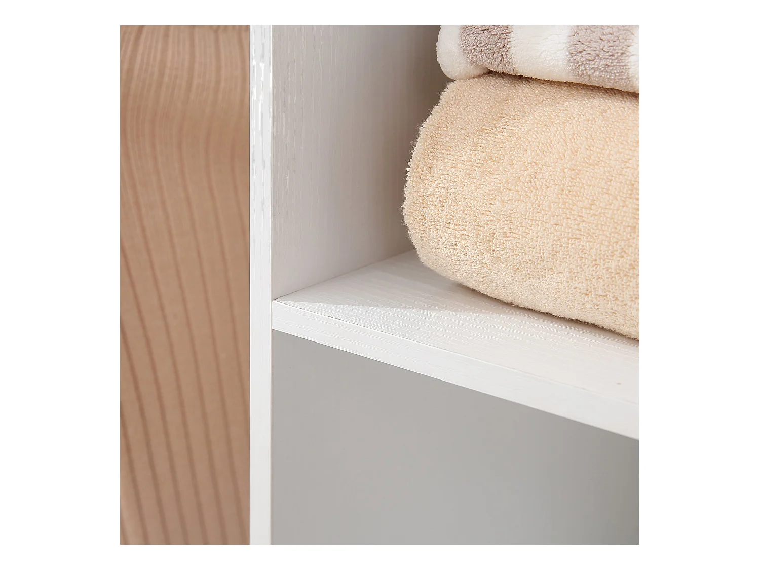 Armario abierto Nova Homcom 3 estantes + 2 barras + ruedas blanco 128x120x40cm