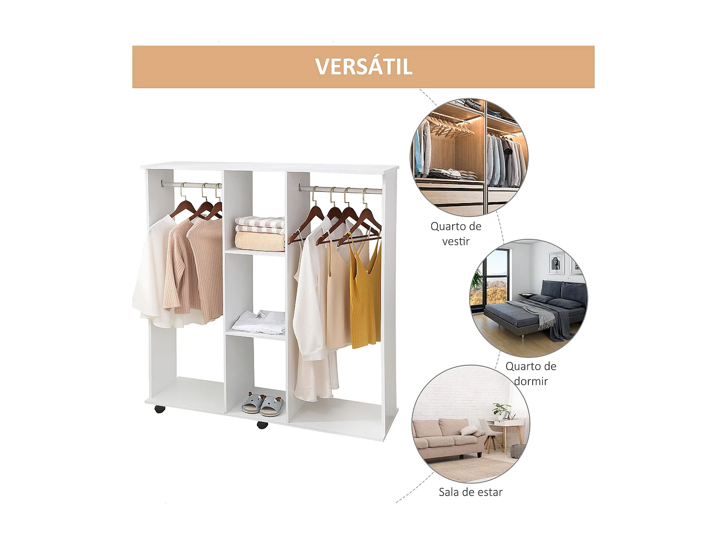 Armário Moderno Grenoble 120x40x128 Branco - Armazenamento Vertical Elegante